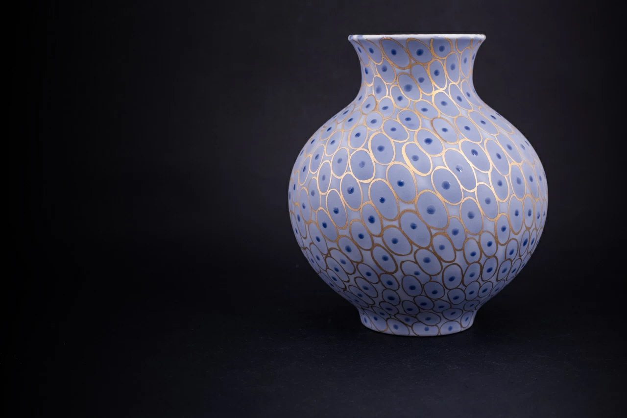 Ваза Голубая, на форме Русская, арт 60.16394.00.1, 