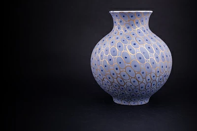 Ваза Голубая, на форме Русская, арт 60.16394.00.1