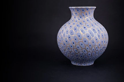 Ваза Голубая, на форме Русская, арт 60.16394.00.1