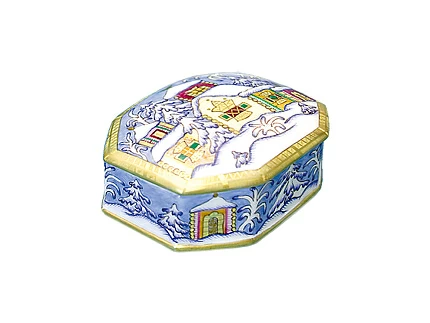 Туалетная коробочка форма Граненая рисунок Новогодний сувенир арт. 80.51779.00.1