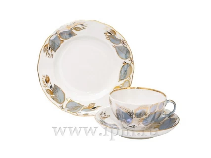 Трехпредметный комплект чайный форма Тюльпан рисунок Лунный 250 мл арт. 81.10968.00.1, 