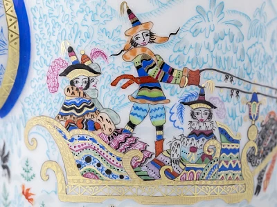 Чайник заварочный, форма Гербовая, рисунок Зимние забавы арт. 80.07795.00.1