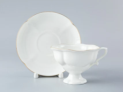 Чашка с блюдцем чайная Наташа Золотая лента 220 мл арт. 81.10503.00.1, 