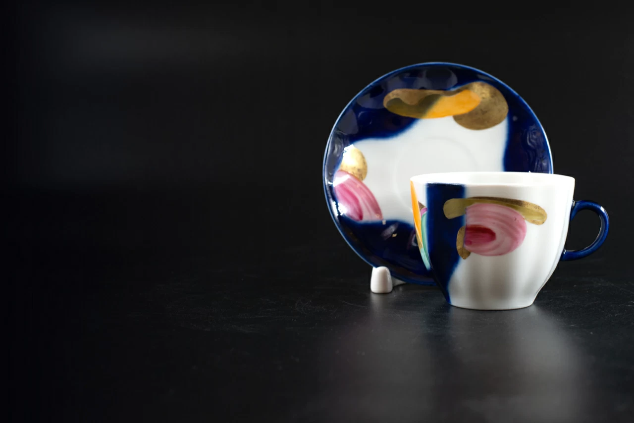 Сервиз кофейный на форме Тюльпан, Кобальтовые пятна, арт 61.20984.00.1, 