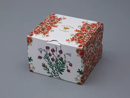 Туалетная коробочка в подарочной упаковке, форма Круглая, рисунок Клюква заповедная, арт 81.34282.00.1