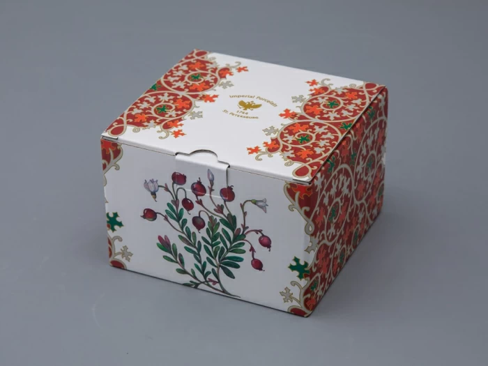 Туалетная коробочка в подарочной упаковке, форма Круглая, рисунок Клюква заповедная, арт 81.34282.00.1, 