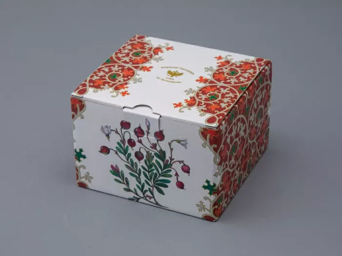 Туалетная коробочка в подарочной упаковке, форма Круглая, рисунок Клюква заповедная, арт 81.34282.00.1, 