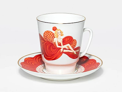 Чашка с блюдцем 165 мл, в подарочной упаковке, форма Майская, рисунок Обнаженные сердца, арт 81.10461.00.1