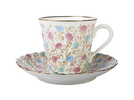 Чашка с блюдцем кофейная 155 мл форма Витая рисунок Хризантема арт. 81.14121.00.1