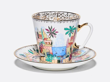 Чашка с блюдцем Черный кофе Голубое озеро арт. 81.15329.00.1