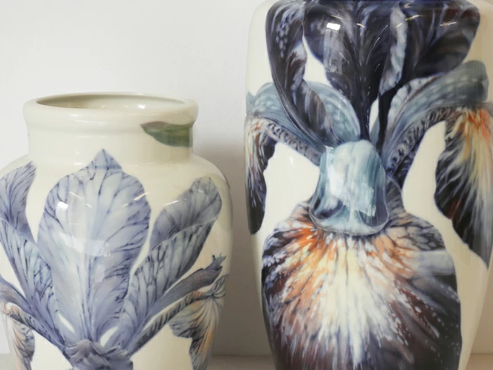 Ваза форма Китайская малого размера рисунок Ирисы Лилия светлый, арт.80.47139.00.1, 