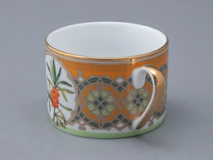 Чашка с блюдцем 250 мл в подарочной упаковке форма Соло рисунок Облепиха сибирская, арт. 81.33948.00.1, 