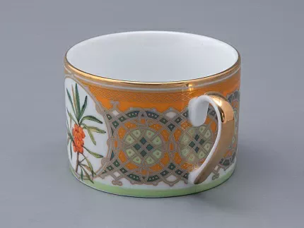 Чашка с блюдцем 250 мл в подарочной упаковке форма Соло рисунок Облепиха сибирская, арт. 81.33948.00.1