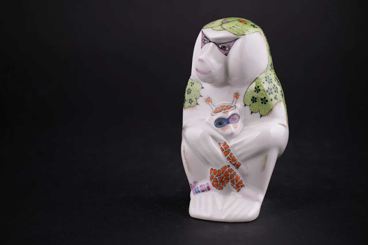 Скульптура Павиан с детенышем, Карнавал зверей арт 62.09277.00.1, 