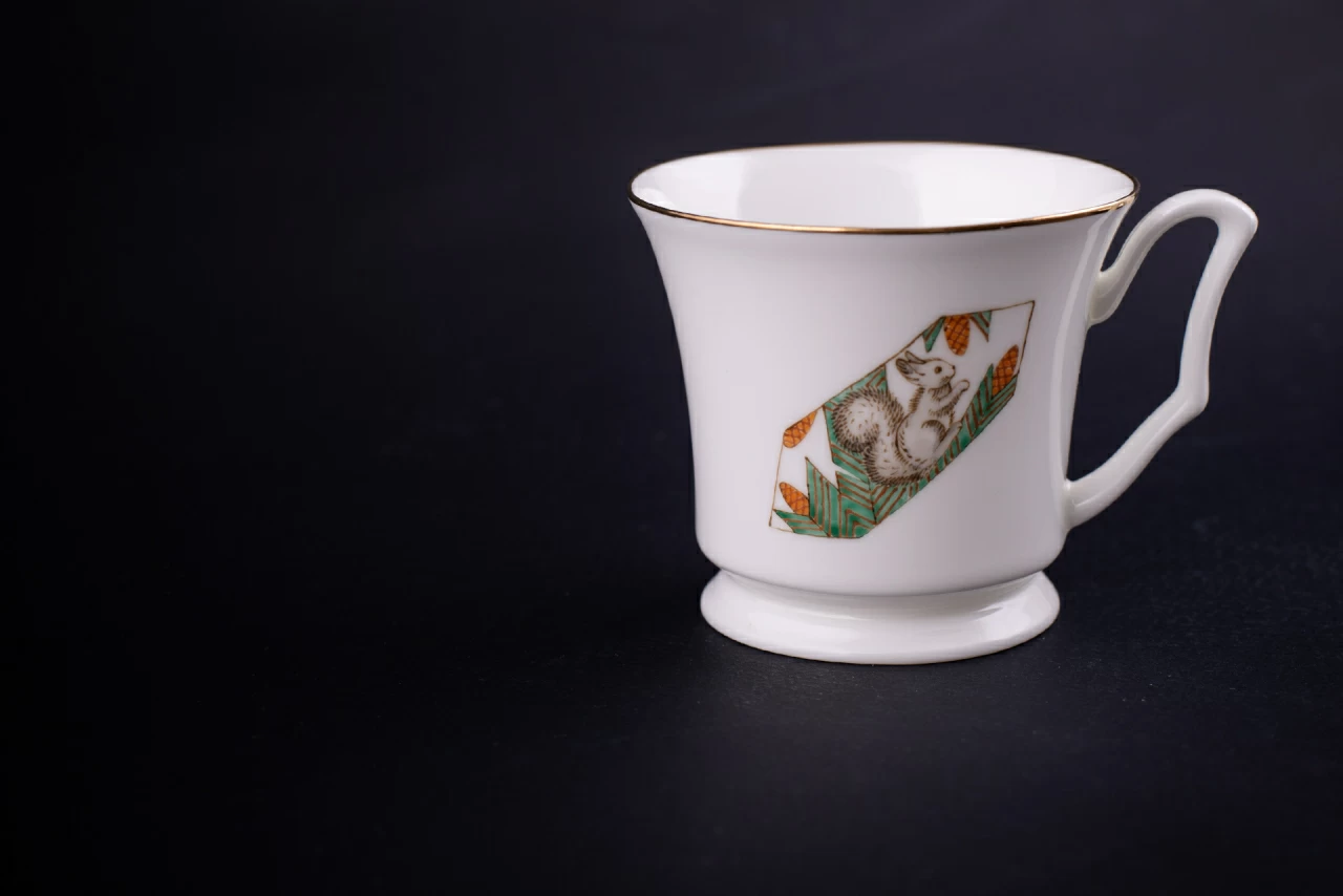 Чашка с блюдцем кофейная, рисунок Конфета Белочка, форма Юлия, арт 61.21056.00.1, 