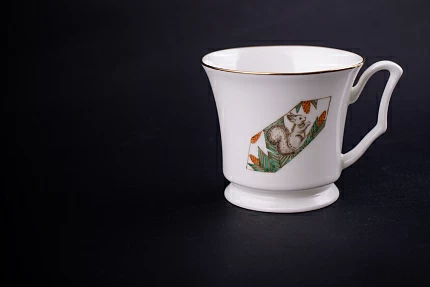 Чашка с блюдцем кофейная, рисунок Конфета Белочка, форма Юлия, арт 61.21056.00.1