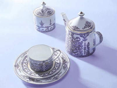 Сервиз чайный на 4 персоны 10 предметов в подарочной упаковке, форма Идиллия рисунок Барокко, арт. 81.34916.00.1