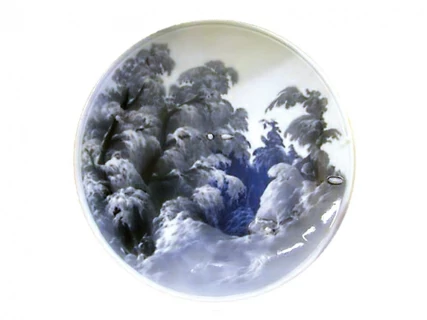 Блюдо декаративное 450 мм форма Декоративная рисунок Зимний сон арт. 80.02813.00.1, 