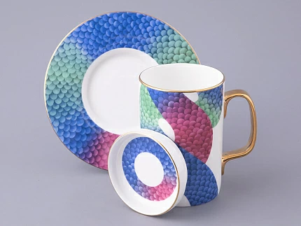 Подарочный набор Бокал с блюдцем и крышкой, форма top, рисунок Лунный змей, арт. 81.32798.00.1 Подарочный набор Бокал с блюдцем и крышкой, форма top, рисунок Лунный змей, арт. 81.32798.00.1