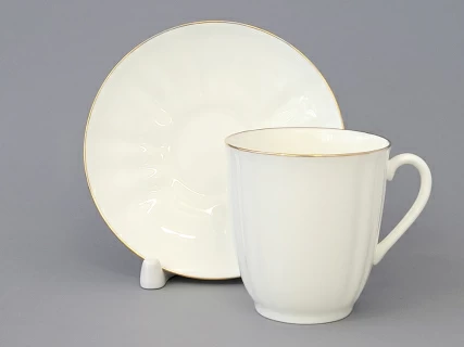 Чашка с блюдцем кофейная 176 мл форма Ветерок рисунок Золотой кантик арт. 81.13630.00.1, 