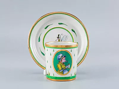 Сервиз чайный форма Гербовая рисунок Крысята-воришки, 2 персоны 7 предметов, арт. 81.16587.00.1