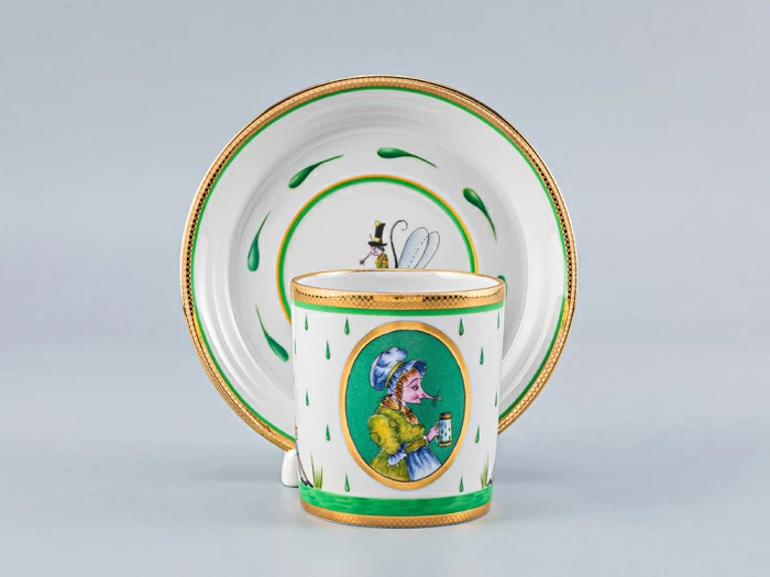 Сервиз чайный форма Гербовая рисунок Крысята-воришки, 2 персоны 7 предметов, арт. 81.16587.00.1, 