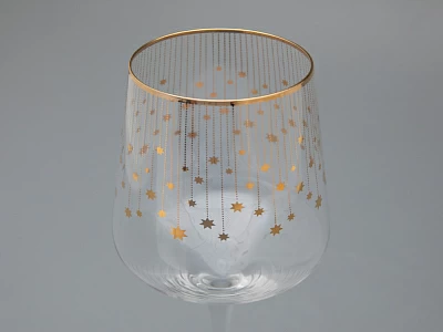 Набор из 2-х бокалов для вина 430 мл в подарочной упаковке, рисунок Азур золотой, арт 14.11447.07