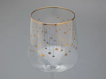 Набор из 2-х бокалов для вина 430 мл в подарочной упаковке, рисунок Азур золотой, арт 14.11447.07