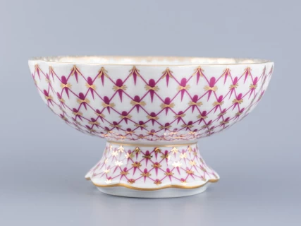 Ваза для конфет форма Тюльпан, рисунок Сетка-Блюз, арт 80.50209.00.1, 