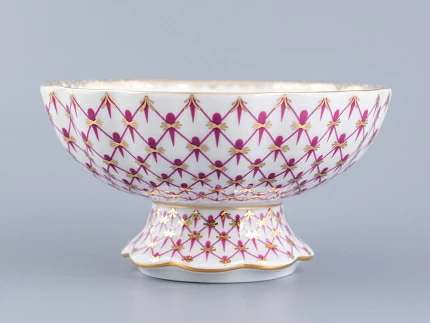 Ваза для конфет форма Тюльпан, рисунок Сетка-Блюз, арт 80.50209.00.1