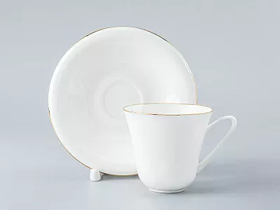 Чашка с блюдцем чайная 200 мл форма Сад рисунок Золотой кантик арт. 81.19124.00.1