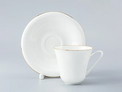 Чашка с блюдцем чайная 200 мл форма Сад рисунок Золотой кантик арт. 81.19124.00.1