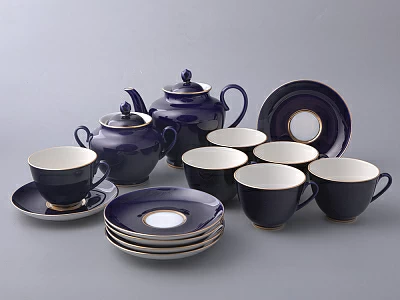 Сервиз чайный 14 предметов на 6 персон, форма Весенняя, рисунок Ночка, арт 81.11164.04.1