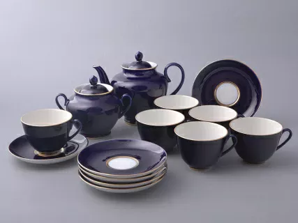 Сервиз чайный 14 предметов на 6 персон, форма Весенняя, рисунок Ночка, арт 81.11164.04.1, 