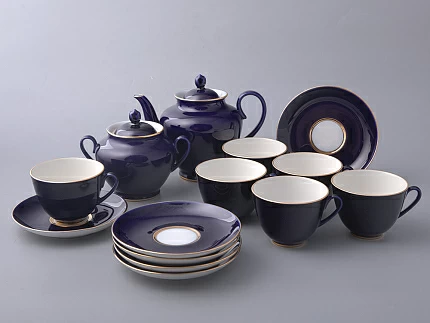 Сервиз чайный 14 предметов на 6 персон, форма Весенняя, рисунок Ночка, арт 81.11164.04.1 Сервиз чайный 14 предметов на 6 персон, форма Весенняя, рисунок Ночка, арт 81.11164.04.1