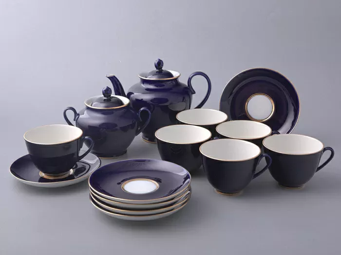 Сервиз чайный 14 предметов на 6 персон, форма Весенняя, рисунок Ночка, арт 81.11164.04.1, 