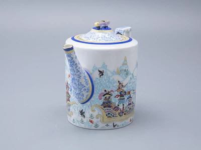 Чайник заварочный, форма Гербовая, рисунок Зимние забавы арт. 80.07795.00.1