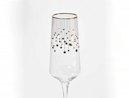 Набор из 2-х бокалов для шампанского 230 мл в подарочной упаковке, рисунок Азур золотой, арт 14.11448.07