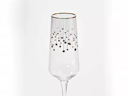 Набор из 2-х бокалов для шампанского 230 мл в подарочной упаковке, рисунок Азур золотой, арт 14.11448.07