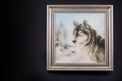 Пласт в багете 350х350 мм, Волк, арт 80.88955.00.1