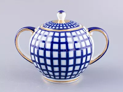 Сахарница Тюльпан Кобальтовая клетка арт. 80.03705.00.1