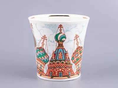 Бокал с блюдцем 360 мл форма Ленинградский рисунок Храм Спас-на-Крови арт. 81.15553.00.1