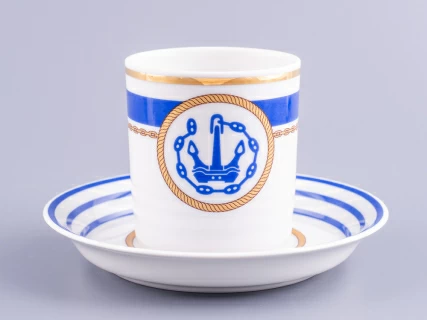 Чашка с блюдцем чайная 220 мл форма Гербовая рисунок Кают-компания № 1 арт. 81.24030.00.1, 