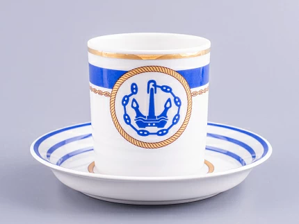 Чашка с блюдцем чайная 220 мл форма Гербовая рисунок Кают-компания № 1 арт. 81.24030.00.1