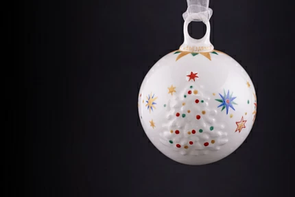 Елочная игрушка Шар с елкой, рисунок Звездочки, арт 60.21173.00.1