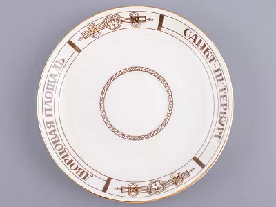 Чашка с блюдцем чайная 220 мл форма Банкетная рисунок Дворцовая площадь арт. 81.14848.00.1