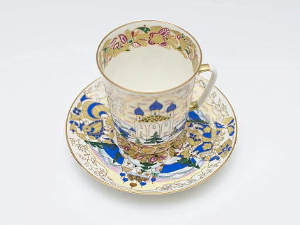 Чашка с блюдцем кофейная 165 мл форма Майская рисунок Русь арт. 81.10379.00.1