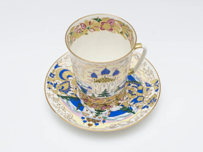 Чашка с блюдцем кофейная 165 мл форма Майская рисунок Русь арт. 81.10379.00.1, 