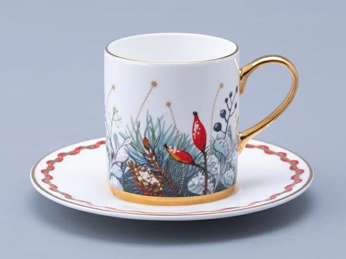 Чашка с блюдцем кофейная 115 мл, форма Идиллия, рисунок Календа, арт 81.34480.00.1, 