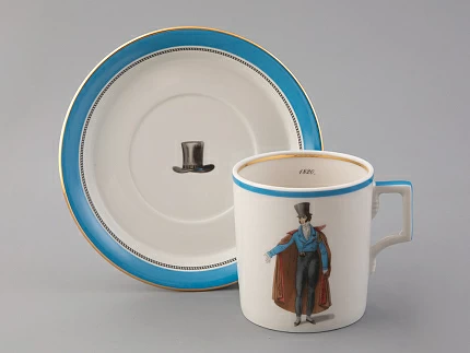 Подарочный набор чайный форма Гербовая рисунок Modes de Paris (синий) арт. 81.25656.00.1